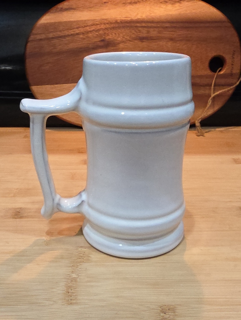 Frankoma White Ceramic Beer Stein Mug